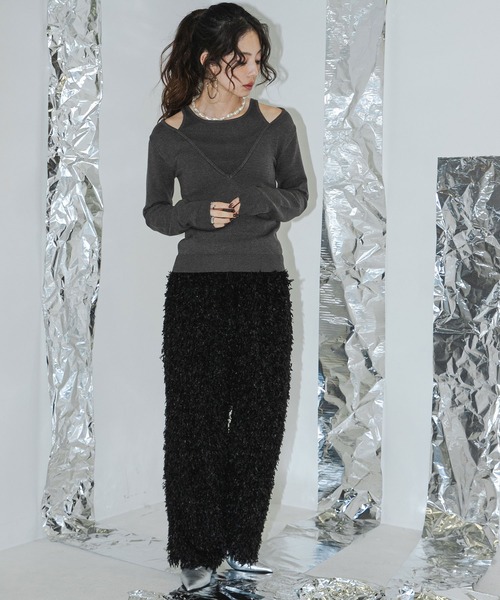 bohmal（ボマール）の「フェザーフリンジパンツ（その他パンツ・レディース・アイボリー/ブラック・FREE）」の19枚目の写真