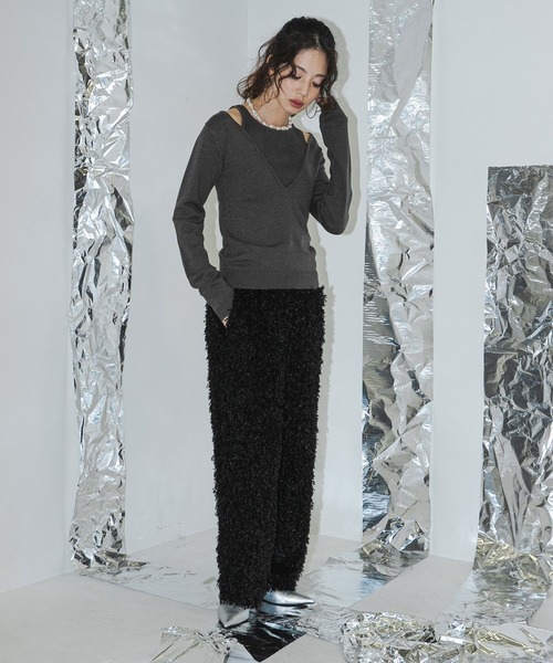 bohmal（ボマール）の「フェザーフリンジパンツ（その他パンツ・レディース・アイボリー/ブラック・FREE）」の20枚目の写真