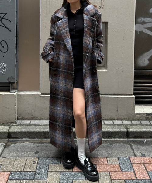 スタンドカラーシャギーロングコート（その他アウター）｜ACLENT