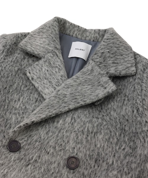アナイ　23AW 現行タグ　ロングコート　スタンドカラー　モヘア混　シャギー ANAYI コート アウター モヘヤシャギースタンドカラーコート