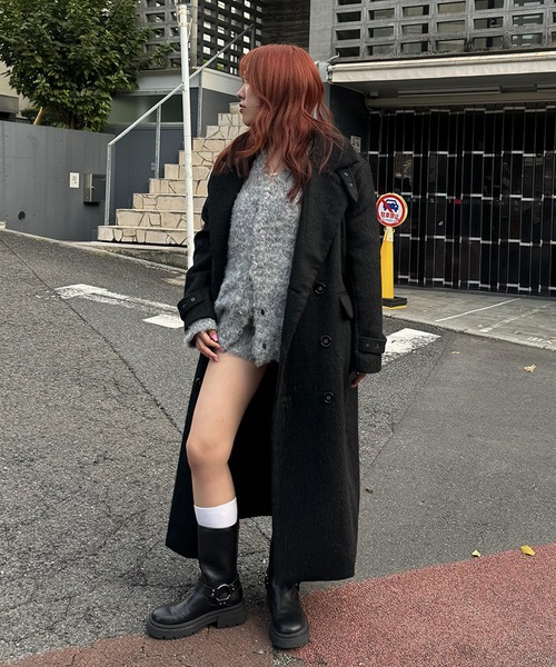 スタンドカラーシャギーロングコート（その他アウター）｜ACLENT