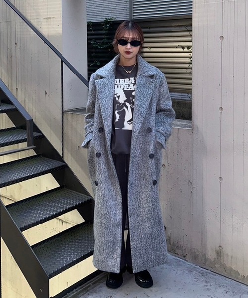 シャギースタンドカラーコート グレー 楽天市場】【SALE／60%OFF】シャギースタンドカラーコート URBAN