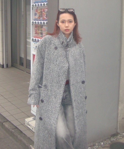 スタンドカラーシャギーロングコート（その他アウター）｜ACLENT