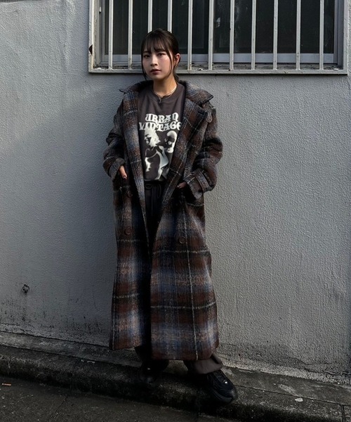 スタンドカラーシャギーロングコート（その他アウター）｜ACLENT