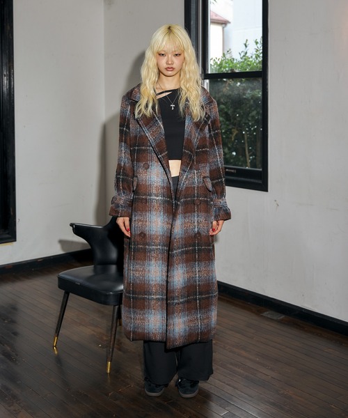 スタンドカラーシャギーロングコート（その他アウター）｜ACLENT