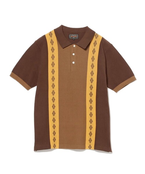 BEAMS PLUS(ビームスプラス)の「ストライプ アーガイル ニット ポロシャツ(ポロシャツ・メンズ・ネイビー/グリーン/ブラウン・XL/L/M/S)」の10枚目の写真