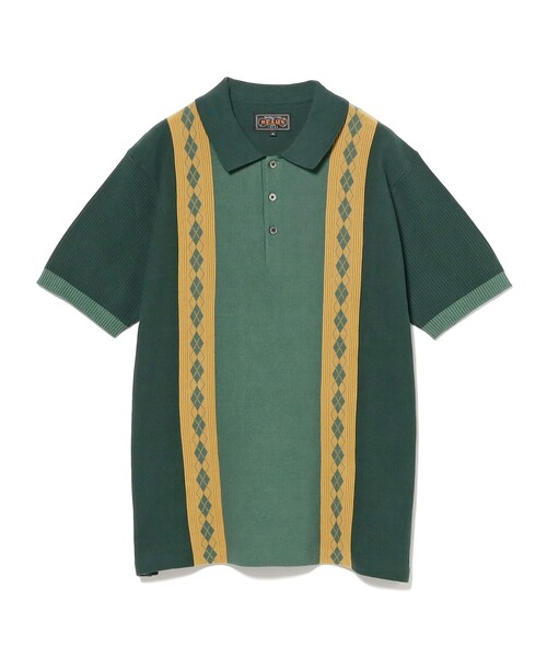 BEAMS PLUS(ビームスプラス)の「ストライプ アーガイル ニット ポロシャツ(ポロシャツ・メンズ・ネイビー/グリーン/ブラウン・XL/L/M/S)」の19枚目の写真