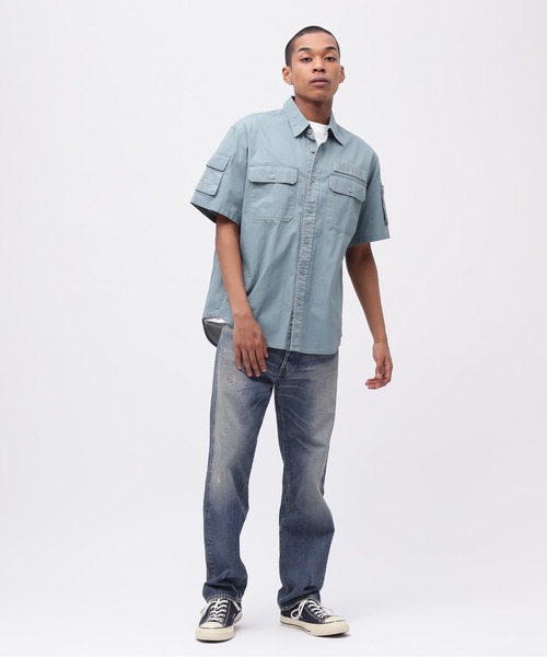 AVIREX(アヴィレックス)の「《50th Anniversary》PIGMENT FATIGUE SHIRT / ピグメント ファティーグ シャツ / AVIREX / アヴィレックス(シャツ/ブラウス・メンズ・サックスブルー/ブラック/セージグリーン・XX-LARGE/X-LARGE/LARGE/MEDIUM)」の16枚目の写真