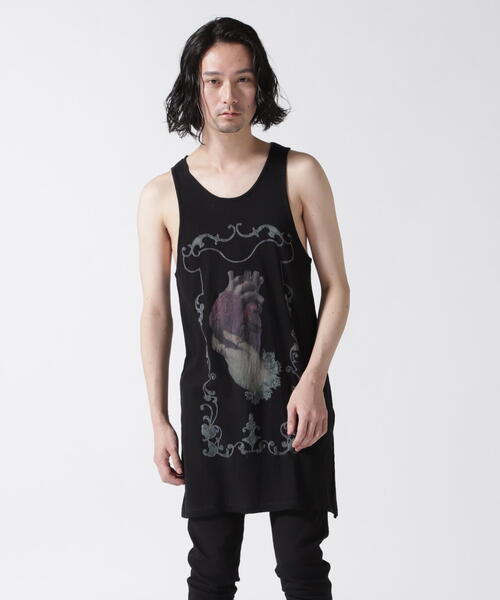 SHARE SPIRIT(シェアースピリット)の「SHARE SPIRIT/シェアースピリット/別注HEART HAND TANKTOP(タンクトップ・メンズ・ホワイト/ブラック・F)」の3枚目の写真