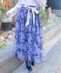 雪桜柄スカート