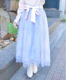 雪桜柄スカート