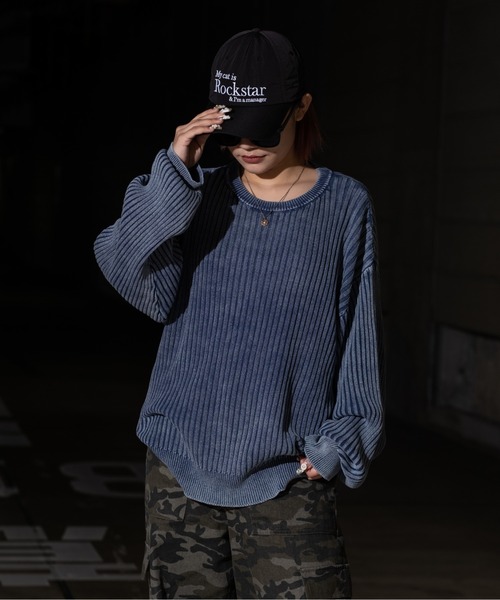 sedacle(セダクル)の「ピグメントルーズリブニット(ニット/セーター・メンズ・ベージュ/カーキ/ネイビー・LARGE/MEDIUM/SMALL)」の1枚目の写真