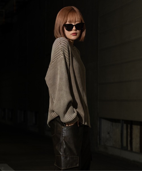 sedacle(セダクル)の「ピグメントルーズリブニット(ニット/セーター・メンズ・ベージュ/カーキ/ネイビー・LARGE/MEDIUM/SMALL)」の7枚目の写真