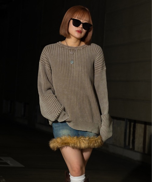 sedacle(セダクル)の「ピグメントルーズリブニット(ニット/セーター・メンズ・ベージュ/カーキ/ネイビー・LARGE/MEDIUM/SMALL)」の4枚目の写真