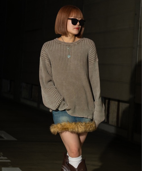 sedacle(セダクル)の「ピグメントルーズリブニット(ニット/セーター・メンズ・ベージュ/カーキ/ネイビー・LARGE/MEDIUM/SMALL)」の5枚目の写真