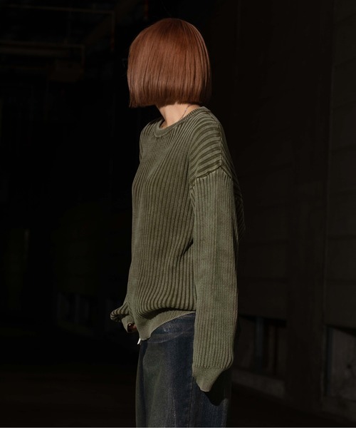 sedacle(セダクル)の「ピグメントルーズリブニット(ニット/セーター・メンズ・ベージュ/カーキ/ネイビー・LARGE/MEDIUM/SMALL)」の14枚目の写真