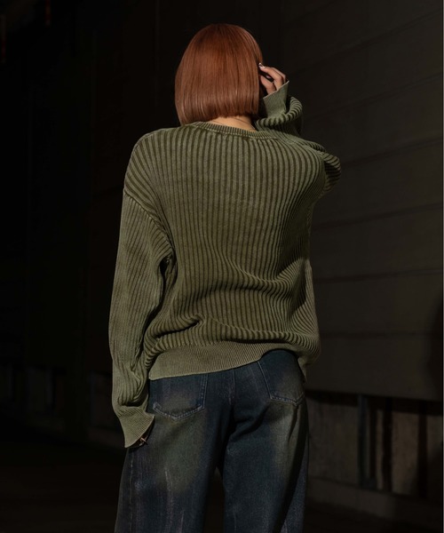 sedacle(セダクル)の「ピグメントルーズリブニット(ニット/セーター・メンズ・ベージュ/カーキ/ネイビー・LARGE/MEDIUM/SMALL)」の15枚目の写真