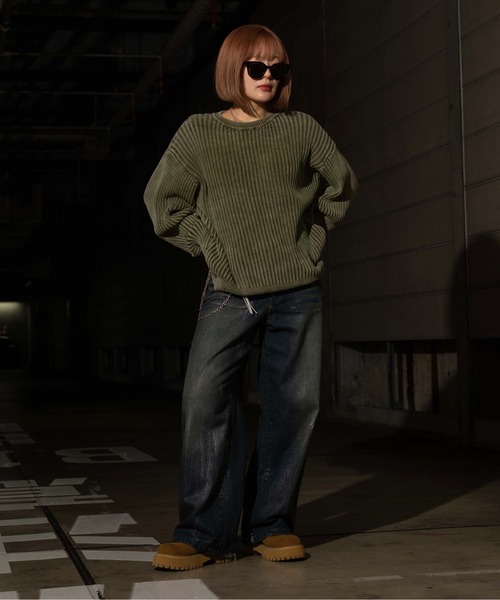 sedacle(セダクル)の「ピグメントルーズリブニット(ニット/セーター・メンズ・ベージュ/カーキ/ネイビー・LARGE/MEDIUM/SMALL)」の16枚目の写真