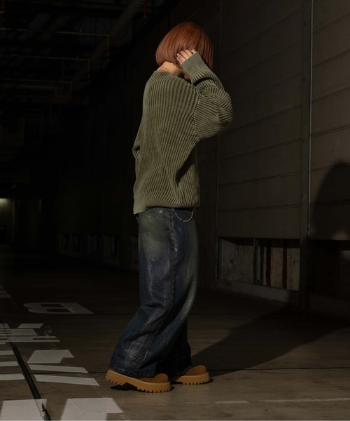 sedacle(セダクル)の「ピグメントルーズリブニット(ニット/セーター・メンズ・ベージュ/カーキ/ネイビー・LARGE/MEDIUM/SMALL)」の17枚目の写真