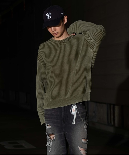 sedacle(セダクル)の「ピグメントルーズリブニット(ニット/セーター・メンズ・ベージュ/カーキ/ネイビー・LARGE/MEDIUM/SMALL)」の19枚目の写真