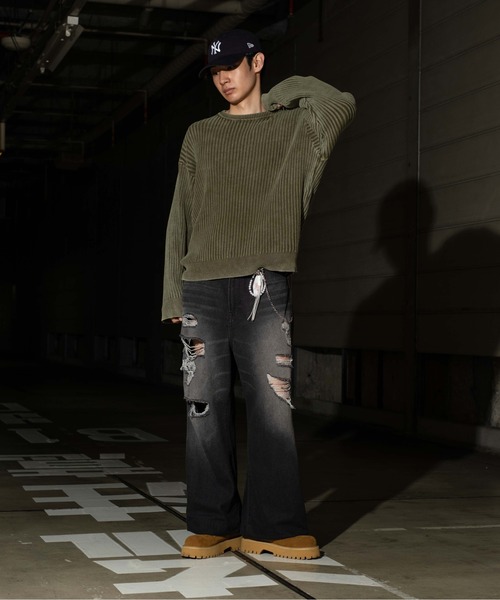 sedacle(セダクル)の「ピグメントルーズリブニット(ニット/セーター・メンズ・ベージュ/カーキ/ネイビー・LARGE/MEDIUM/SMALL)」の22枚目の写真