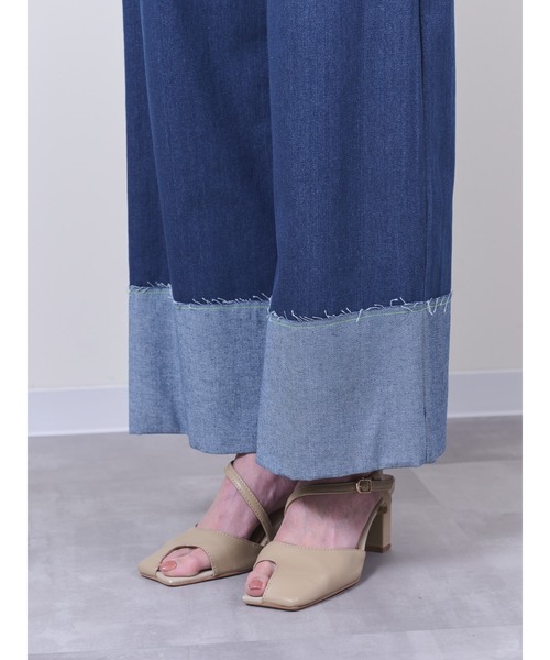 DOLLUPOOPS（ドールアップウップス）の「チェーンポイントデニムワイドパンツ（デニムパンツ・レディース・ネイビー/ブルー・38）」の10枚目の写真