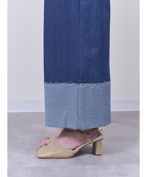 DOLLUPOOPS（ドールアップウップス）の「チェーンポイントデニムワイドパンツ（デニムパンツ・レディース・ネイビー/ブルー・38）」の11枚目の写真