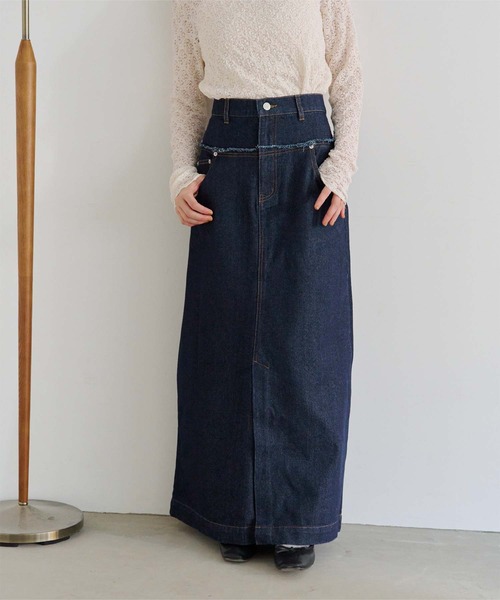 titivate（ティティベイト）の「デニム切り替えストレートスカート（デニムスカート・レディース・インディゴブルー/グレー/ライトブルー・FREE）」の18枚目の写真