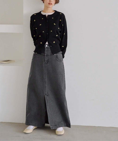 titivate（ティティベイト）の「デニム切り替えストレートスカート（デニムスカート・レディース・インディゴブルー/グレー/ライトブルー・FREE）」の10枚目の写真