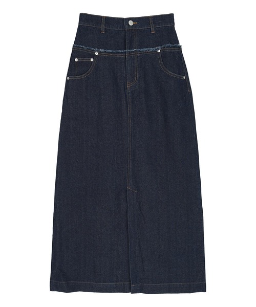 titivate（ティティベイト）の「デニム切り替えストレートスカート（デニムスカート・レディース・インディゴブルー/グレー/ライトブルー・FREE）」の12枚目の写真