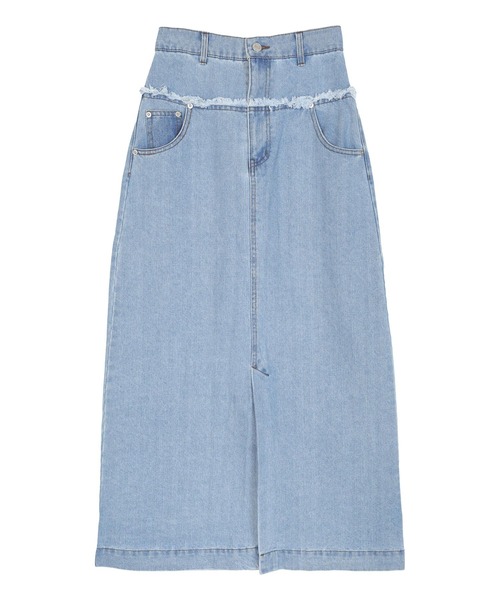 titivate（ティティベイト）の「デニム切り替えストレートスカート（デニムスカート・レディース・インディゴブルー/グレー/ライトブルー・FREE）」の13枚目の写真