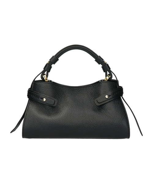 LORISTELLA（ロリステッラ）の「【LORISTELLA】シュリンクレザーハンドバッグ(Q56423)（ハンドバッグ・レディース・ライトグレー/ブラック・ALL）」の2枚目の写真