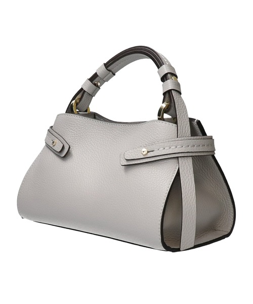 LORISTELLA（ロリステッラ）の「【LORISTELLA】シュリンクレザーハンドバッグ(Q56423)（ハンドバッグ・レディース・ライトグレー/ブラック・ALL）」の6枚目の写真