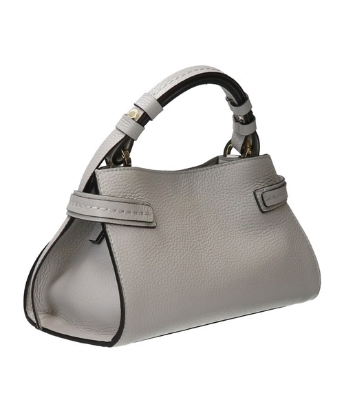 LORISTELLA（ロリステッラ）の「【LORISTELLA】シュリンクレザーハンドバッグ(Q56423)（ハンドバッグ・レディース・ライトグレー/ブラック・ALL）」の8枚目の写真