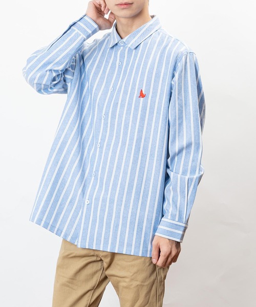 Healthknit Product(ヘルスニットプロダクト)の「Healthknit Product ヘルスニットプロダクト コヨーテ 刺繍 オックスフォード シャツ(GW)(シャツ/ブラウス・メンズ・ブルー系/ネイビー/ネイビー系/ホワイト・XL/L/M)」の17枚目の写真