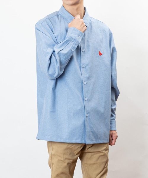 Healthknit Product(ヘルスニットプロダクト)の「Healthknit Product ヘルスニットプロダクト コヨーテ 刺繍 オックスフォード シャツ(GW)(シャツ/ブラウス・メンズ・ブルー系/ネイビー/ネイビー系/ホワイト・XL/L/M)」の11枚目の写真
