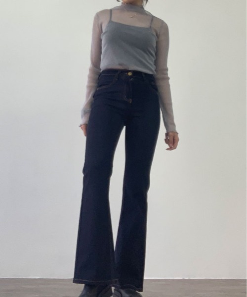 kirakiraShop（キラキラショップ）の「ラメのきらめきで魅せる、大人可愛いシースルートップス（Tシャツ/カットソー・レディース・ブラック/モカ/ブルー/ピンク/グレー/ブラウン/ベージュ/ホワイト・FREE）」の22枚目の写真