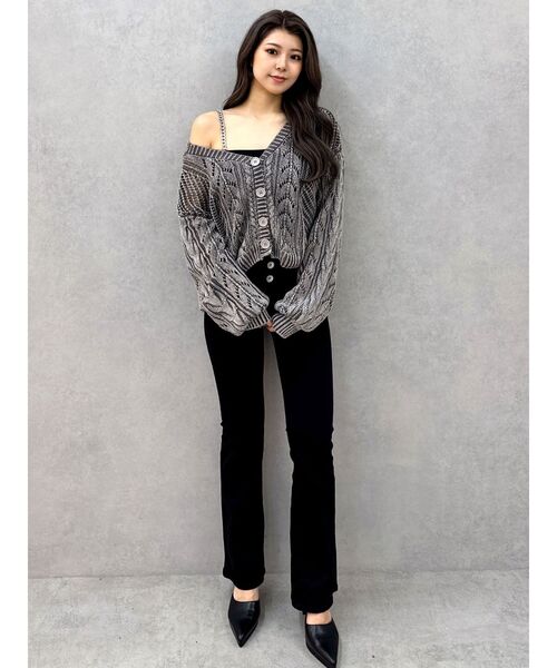 GYDA（ジェイダ）の「2WAYメッシュブリーチニットトップス（ニット/セーター・レディース・ライトイエロー/チャコールグレー/ネイビー・FREE）」の19枚目の写真