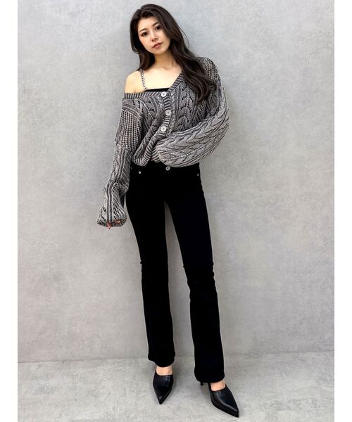 GYDA（ジェイダ）の「2WAYメッシュブリーチニットトップス（ニット/セーター・レディース・ライトイエロー/チャコールグレー/ネイビー・FREE）」の20枚目の写真