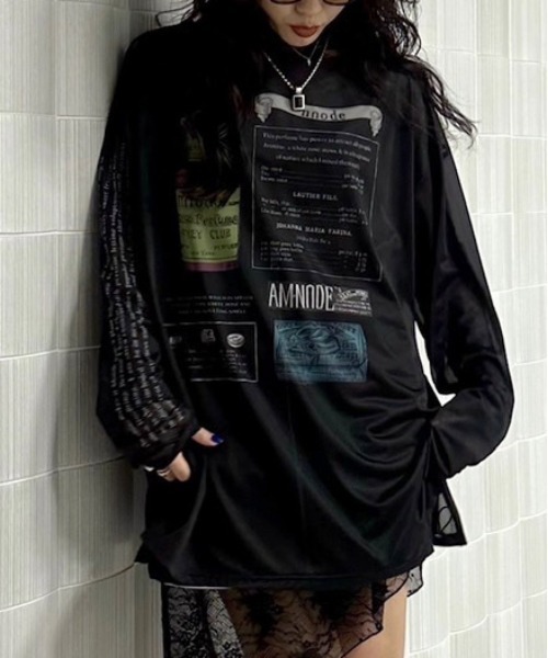 VINTAGE PERFUME SMELL SHEER TOP（Tシャツ/カットソー）｜Ameri 