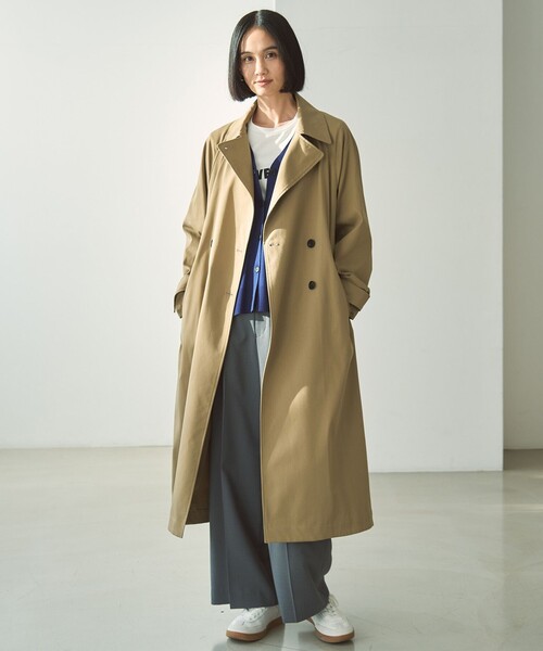 UNFILO(アンフィーロ)の「ロングトレンチコート(トレンチコート・レディース・黄土色系/ベージュ系・SMALL/MEDIUM/LARGE)」の6枚目の写真