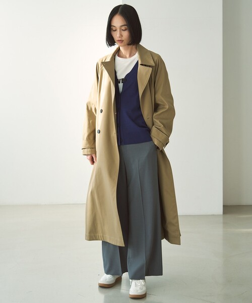 UNFILO(アンフィーロ)の「ロングトレンチコート(トレンチコート・レディース・黄土色系/ベージュ系・SMALL/MEDIUM/LARGE)」の7枚目の写真