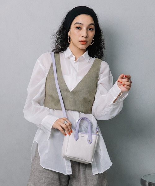 Beau're（ヴュレ）の「BEAURE ヴュレ キャンバス コーティング 2WAY ミニ トート（トートバッグ・レディース・ライラック/ライトブルー/ブラック/グレー/シルバー/オレンジ・FREE）」の20枚目の写真
