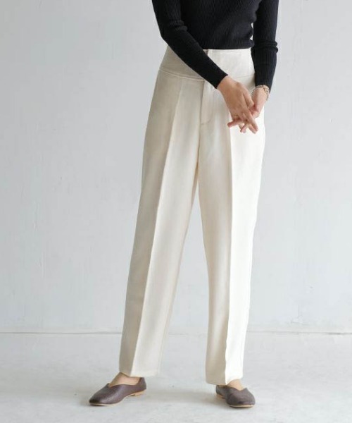 aquagarage（アクアガレージ）の「ツイード調ハイウエストテーパードパンツ（その他パンツ・レディース・ブラック/ベージュ/グレー/チャコール・M/LL/S/L）」の5枚目の写真