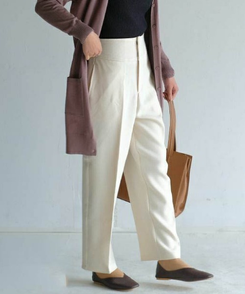 aquagarage（アクアガレージ）の「ツイード調ハイウエストテーパードパンツ（その他パンツ・レディース・ブラック/ベージュ/グレー/チャコール・M/LL/S/L）」の7枚目の写真