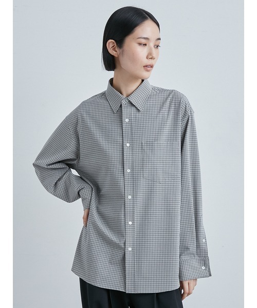 MIESROHE（ミースロエ）の「ベーシックダブルカフスシャツ（シャツ/ブラウス・レディース・ホワイト/ストライプ/チェック/ブルー・FREE）」の4枚目の写真