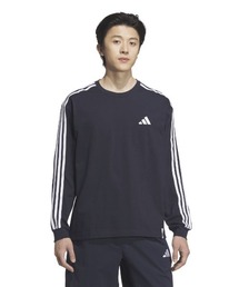 アディダス adidas エッセンシャルズ プラス ルーズフィット スリーストライプス 長袖Tシャツ