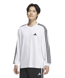 アディダス adidas エッセンシャルズ プラス ルーズフィット スリーストライプス 長袖Tシャツ
