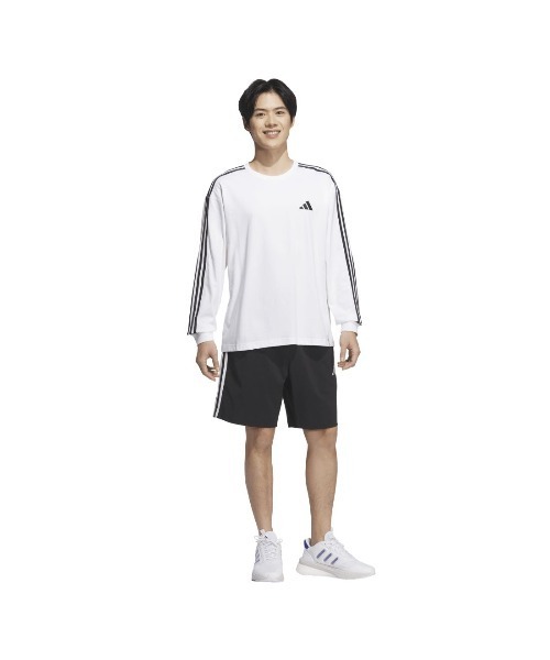 adidas(アディダス)の「アディダス adidas エッセンシャルズ プラス ルーズフィット スリーストライプス 長袖Tシャツ(Tシャツ/カットソー・メンズ・ネイビー/ホワイト/ブラック・S/M/L/LL/3L)」の5枚目の写真