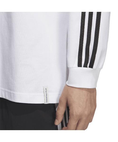adidas(アディダス)の「アディダス adidas エッセンシャルズ プラス ルーズフィット スリーストライプス 長袖Tシャツ(Tシャツ/カットソー・メンズ・ネイビー/ホワイト/ブラック・S/M/L/LL/3L)」の6枚目の写真